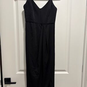 Lulu's Classic Reinette Black Midi Dress
